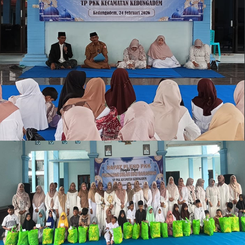 Rapat Pleno PKK Kecamatan Kedungadem dan Pengajian Ramadan, Dilanjutkan Santunan Anak Yatim