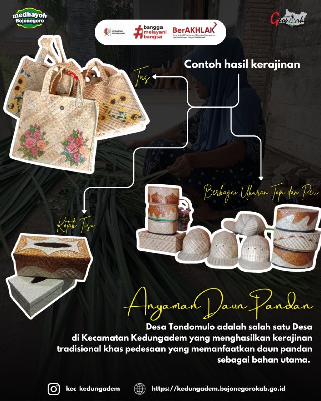 Anyaman Daun Pandan sebagai Produk Lokal Desa Tondomulo