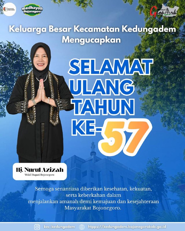 Selamat ulang tahun ke-57 kepada Wakil Bupati, Ibu Nurul Azizah