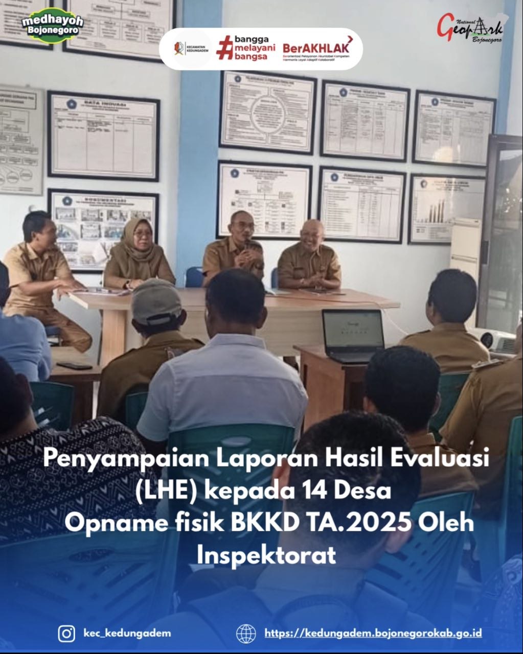Penyampaian Laporan Hasil Evaluasi (LHE) Kepada 14 Desa Opname Fisik BKKD TA 2025 Oleh Inspektorat