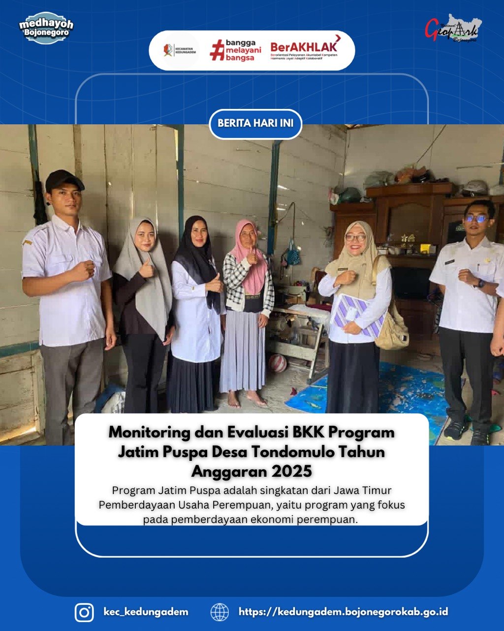 Monitoring dan Evaluasi BKK Program Jatim Puspa TA 2025 di Desa Tondomulo
