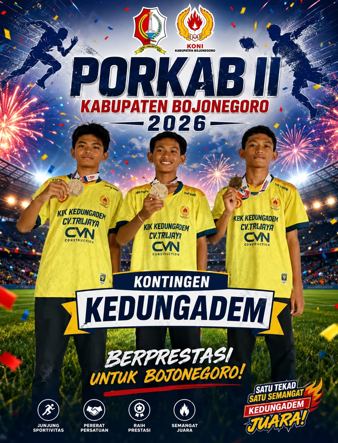 Emas Pertama Kobarkan Semangat Juara Porkab II Bojonegoro 2026