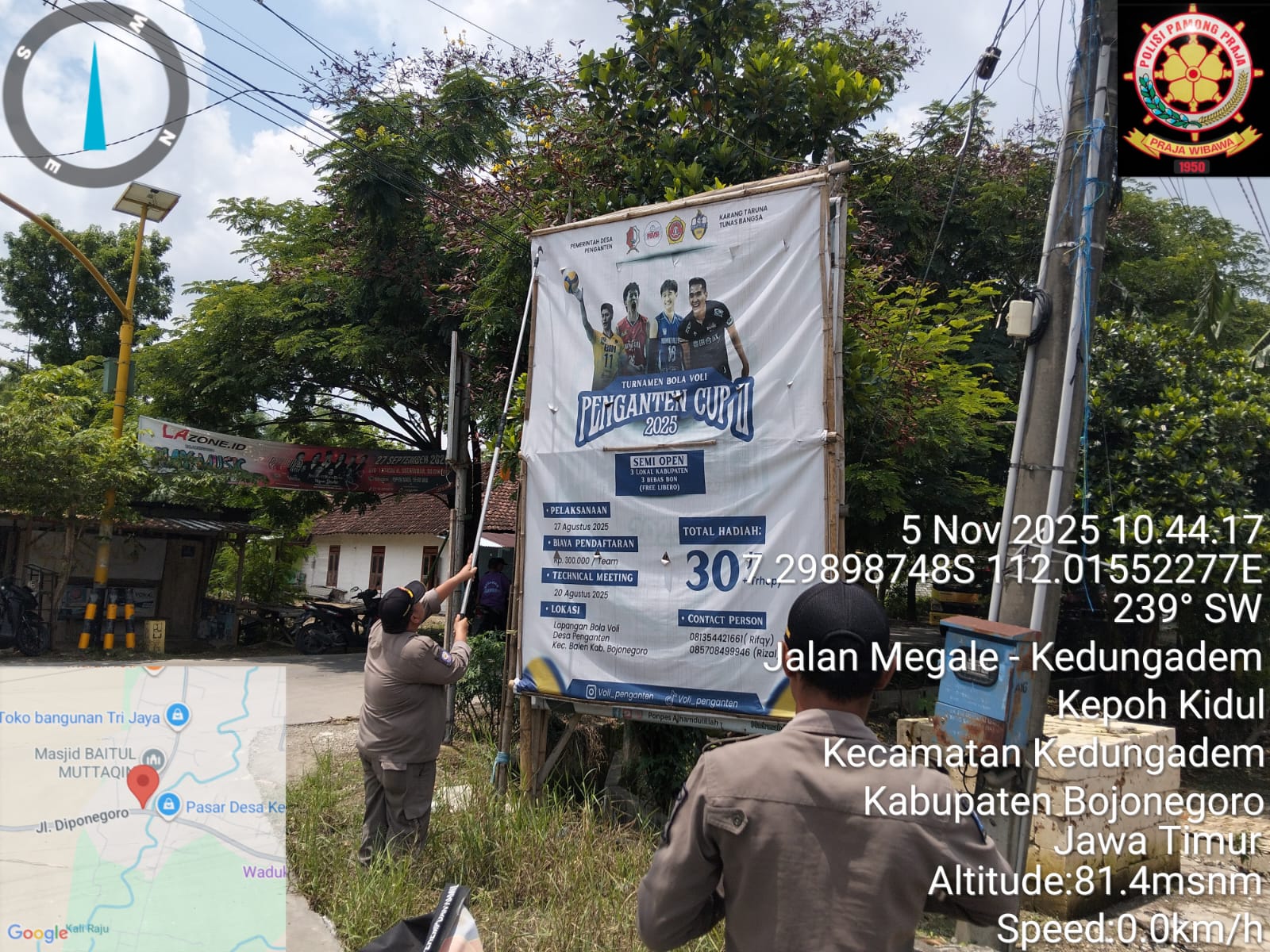 Penertiban Baner yang melintang di Jalan